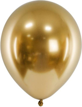 Ballonger Glossy Metallic Guld, 50-pack - PartyDeco