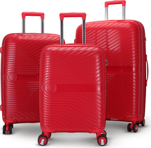 Oslo röd resväska med kodlås set om 3 st kabinväskor
