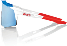 100% Speedcraft Total Energies Sunglasses with HiPER Blue Multilayer Mirror Lens - Matt White/Metallic Blue