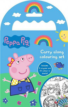 Tegneblokk med 5 stk Fargeblyanter - Peppa Pig