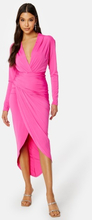 John Zack Long Sleeve Rouch Dress Hot Pink XXS (UK6)