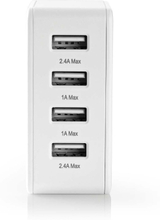 Nedis Nedis USB-oplader station, 4 USB-porte, 4,8 A