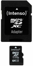 Mikro-SD-hukommelseskort med adapter INTENSO 3413490 64 GB Klasse 10