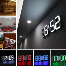 3D LED Wall Clock Modern Digital Wall Table Clock Watch Desktop Alarm Clock Nightlight Wall Clock For Home Living Room