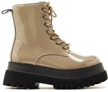 Bianco Gas Laced Up Boot Taupe 40