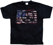 USA Flag With Peace Symbols, T-Shirt