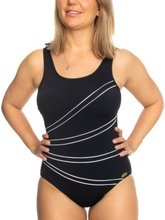 Damella Keira Chlorine Resistant Swimsuit 36-50 Svart 48 Dam