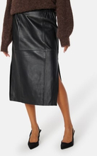 SELECTED FEMME Fianna HW Midi Leather Skirt Black 34