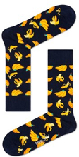 Happy socks Strømper Banana Sock Sort mønstret bomuld Str 36/40