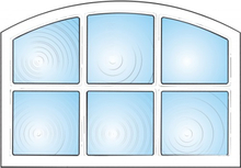 Dekorfönster Stallfönster 6-rutor Modul 8x6 Valvat