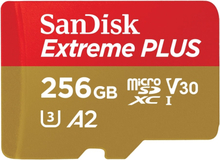 SanDisk Extreme PLUS - Flash-muistikortti (microSDXC-SD-sovitin mukana) - 256 GB