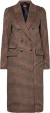 Checked Wool-Blend Coat Outerwear Coats Winter Coats Brown Esprit Collection