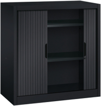 Roldeurkast zwart - H.105 x B.100 cm - Inclusief 2 legborden