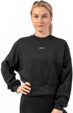 Loose Fit Sweatshirt ''Feeling Good'', black, medium/large