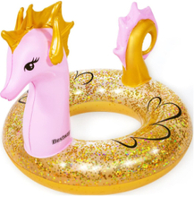Bestway 1.15M X 1.04M Glitter Seahorse Swim Ring Toys Bath & Water Toys Water Toys Swim Rings Multi/patterned Bestway