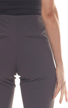 MAC Hose lässige Damen Stretch-Hose mit abgesteppter Bügelfalte Grau