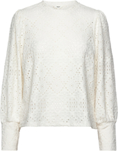 "Objfeodora L/S Top Noos Tops Blouses Long-sleeved White Object"