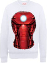 Marvel Avengers Assemble Iron Man Chest Burst Sweatshirt - White - XL - White