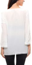 DANIEL HECHTER Blusen-Shirt leichte Damen Tunika mit Schmucksteinchen Weiß