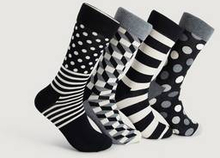 Happy Socks 4-pk Classic Black & White Socks Gift Set Multi