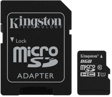 Carte mémoire Kingston 8GB,microSDHC,SDHC-adapter,Class 10 KINGSTON