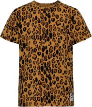 Basic Leopard Ss Tee Tops T-shirts Short-sleeved Brown Mini Rodini