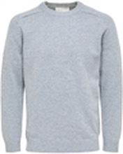 Selected Tröjor Wool Jumper New Coban - Medium Grey Melange