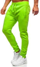 Spodnie męskie dresowe zielony-neon Denley XW01-A