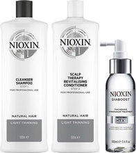Nioxin System 1 Trio For Natural Hair Light Thinning 1000ml + 1000ml + 100ml