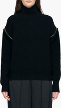 MSGM - Zipped Sleeve Turtleneck Sweater - Sort - S