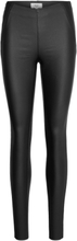 Objbelle Mw Coated Leggings Noos Bottoms Trousers Leather Leggings-Byxor Black Object