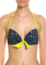 Ipanema Neckholder-Bikini elegantes Damen Bikini-Oberteil mit Lochmuster Blau/Grün