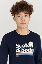 Scotch & Soda Langermet T-shirt LS Artwork T-shirt Blå