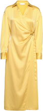 "2Nd Carrie Tt - Brushed Satin Knælang Kjole Yellow 2NDDAY"