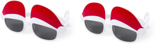 2x stuks kerst thema zonnebrillen/feestbrillen met kerstmutsen