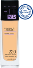 Maybelline New York Fit Me Luminous + Smooth Foundation 220 Natural Beige Foundation Makeup Maybelline
