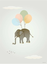 Flying Elephant - Poster Home Decoration Posters & Frames Posters Animals Multi/patterned Vissevasse