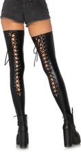 Leg Avenue Wetlook Lace Up Thigh Highs M/L Wetlook Stay ups