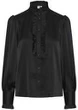 Y.a.s Blusar YAS Frilla Shirt L/S - Black